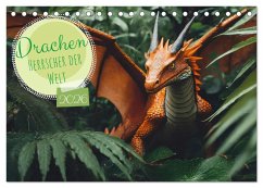 Drachen - Herrscher der Welt (Tischkalender 2026 DIN A5 quer), CALVENDO Monatskalender