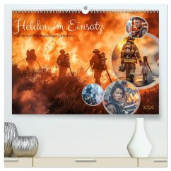 Cover Helden im Einsatz - Männer und Frauen im Feuerwehrdienst (hochwertiger Premium Wandkalender 2026 DIN A2 quer), Kunstdruck in Hochglanz