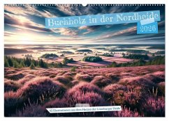 Buchholz i. d. N. - KI Illustrationen aus dem Herzen der Lüneburger Heide (Wandkalender 2026 DIN A2 quer), CALVENDO Monatskalender
