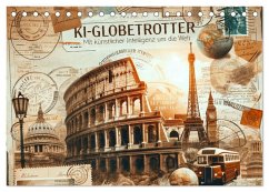 Cover KI-Globetrotter: Mit künstlicher Intelligenz um die Welt (Tischkalender 2026 DIN A5 quer), CALVENDO Monatskalender
