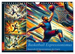Basketball Expressionismus - Kunstvolle KI Interpretationen des Courts (Wandkalender 2026 DIN A4 quer), CALVENDO Monatskalender