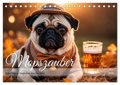 Mopszauber - Süße Möpse begleiten durchs Jahr (Tischkalender 2026 DIN A5 quer), CALVENDO Monatskalender