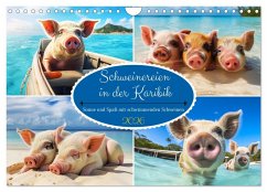 Cover Schweinereien in der Karibik. Sonne und Spaß mit schwimmenden Schweinen (Wandkalender 2026 DIN A4 quer), CALVENDO Monatskalender