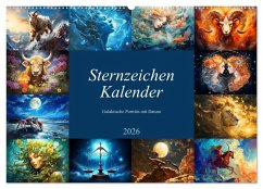 Cover Sternzeichen-Kalender - Galaktische Porträts mit Datum (Wandkalender 2026 DIN A2 quer), CALVENDO Monatskalender