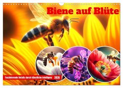 Cover Biene auf Blüte - Faszinierende Details durch künstliche Intelligenz (Wandkalender 2026 DIN A3 quer), CALVENDO Monatskalender