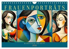 Cover Frauenporträts, kubistisch und bunt (Wandkalender 2026 DIN A4 quer), CALVENDO Monatskalender