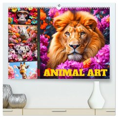 Cover Animal Art - Tiere und Blumen (hochwertiger Premium Wandkalender 2026 DIN A2 quer), Kunstdruck in Hochglanz