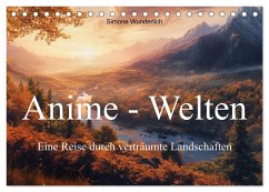 Anime - Welten: Eine Reise durch verträumte Welten (Tischkalender 2026 DIN A5 quer), CALVENDO Monatskalender