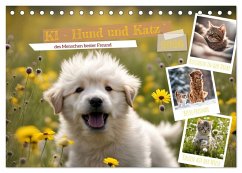 Cover KI - Hund und Katz `des Menschen bester Freund (Tischkalender 2026 DIN A5 quer), CALVENDO Monatskalender
