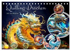 Cover Quilling-Drachen - Jahr des Drachen (Tischkalender 2026 DIN A5 quer), CALVENDO Monatskalender