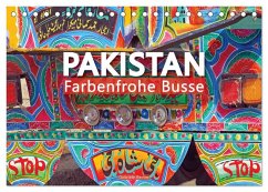 Pakistan farbenfrohe Busse (Tischkalender 2026 DIN A5 quer), CALVENDO Monatskalender Pakistan farbenfrohe Busse (Tischkalender 2026 DIN A5 quer), CALVENDO Monatskalender