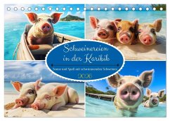 Cover Schweinereien in der Karibik. Sonne und Spaß mit schwimmenden Schweinen (Tischkalender 2026 DIN A5 quer), CALVENDO Monatskalender