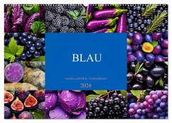 BLAU - Gemüse und Obst - Farbexplosion (Wandkalender 2026 DIN A2 quer), CALVENDO Monatskalender