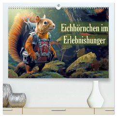 Eichhörnchen im Erlebnishunger (hochwertiger Premium Wandkalender 2026 DIN A2 quer), Kunstdruck in Hochglanz
