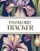 XL Large Print Password Tracker (Purple Irises on Navy)