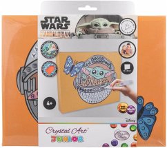 Cover Craft Buddy CAJK-31SWS006 - Crystal Art Junior, Star Wars Grogu, Canvas Kit, Bastelset mit Keilrahmen, Diamond Painting