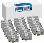 20x G&G Schriftband 9mm x 8m sw- ws komp. m. Brother TZe-221
