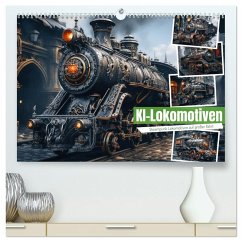 KI-Lokomotiven (hochwertiger Premium Wandkalender 2026 DIN A2 quer), Kunstdruck in Hochglanz