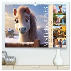 Cover Niedliche Ponys (hochwertiger Premium Wandkalender 2026 DIN A2 quer), Kunstdruck in Hochglanz