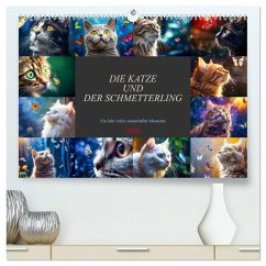Die Katze und der Schmetterling (hochwertiger Premium Wandkalender 2026 DIN A2 quer), Kunstdruck in Hochglanz Die Katze und der Schmetterling (hochwertiger Premium Wandkalender 2026 DIN A2 quer), Kunstdruck in Hochglanz