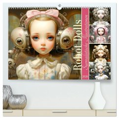 Cover Roboter Puppen. Surrealistische Illustrationen (hochwertiger Premium Wandkalender 2026 DIN A2 quer), Kunstdruck in Hochglanz