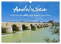 Cover Andalusien, historische Bauwerke, weiße Dörfer, blaues Meer (Wandkalender 2026 DIN A3 quer), CALVENDO Monatskalender