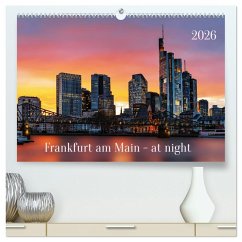 Cover Frankfurt am Main - at night (hochwertiger Premium Wandkalender 2026 DIN A2 quer), Kunstdruck in Hochglanz