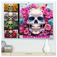 Skull Flower - Totenkopf ART (hochwertiger Premium Wandkalender 2026 DIN A2 quer), Kunstdruck in Hochglanz