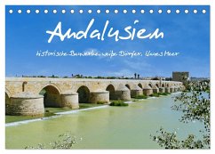 Cover Andalusien, historische Bauwerke, weiße Dörfer, blaues Meer (Tischkalender 2026 DIN A5 quer), CALVENDO Monatskalender