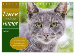 Tiere und feiner Humor (Tischkalender 2026 DIN A5 quer), CALVENDO Monatskalender