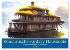 Romantische Fantasy Hausboote Magische Stimmungen in der Dämmerung (Wandkalender 2026 DIN A2 quer), CALVENDO Monatskalender