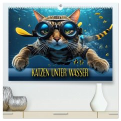 Katzen unter Wasser (hochwertiger Premium Wandkalender 2026 DIN A2 quer), Kunstdruck in Hochglanz Katzen unter Wasser (hochwertiger Premium Wandkalender 2026 DIN A2 quer), Kunstdruck in Hochglanz