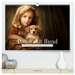 Cover Dame mit Hund (hochwertiger Premium Wandkalender 2026 DIN A2 quer), Kunstdruck in Hochglanz