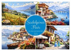 Cover Südalpines Flair - Seen, Berge und Fantasiestädte (Wandkalender 2026 DIN A4 quer), CALVENDO Monatskalender