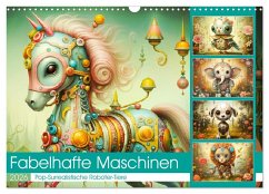 Cover Fabelhafte Maschinen. Pop-Surrealistische Roboter-Tiere (Wandkalender 2026 DIN A3 quer), CALVENDO Monatskalender