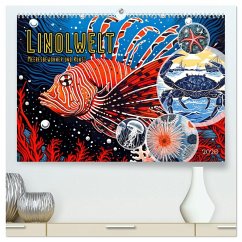 Cover Linolwelt - Meeresbewohner und Kunst (hochwertiger Premium Wandkalender 2026 DIN A2 quer), Kunstdruck in Hochglanz