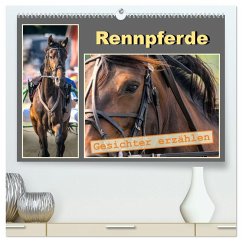 Rennpferde - Gesichter erzählen (hochwertiger Premium Wandkalender 2026 DIN A2 quer), Kunstdruck in Hochglanz