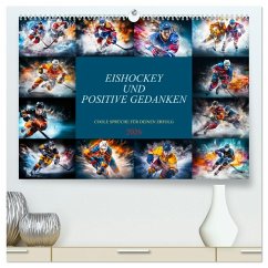 Cover Eishockey und positive Gedanken (hochwertiger Premium Wandkalender 2026 DIN A2 quer), Kunstdruck in Hochglanz