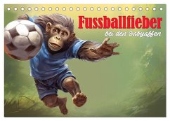 Fußballfieber bei den Babyaffen (Tischkalender 2026 DIN A5 quer), CALVENDO Monatskalender