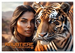 Cover Raubtiere auf Kuschelkurs (Wandkalender 2026 DIN A3 quer), CALVENDO Monatskalender