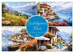 Cover Südalpines Flair - Seen, Berge und Fantasiestädte (Wandkalender 2026 DIN A3 quer), CALVENDO Monatskalender