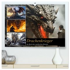 Cover Drachenkrieger (hochwertiger Premium Wandkalender 2026 DIN A2 quer), Kunstdruck in Hochglanz