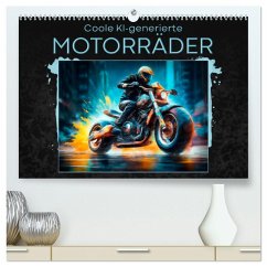 Coole KI-generierte MOTORRÄDER (hochwertiger Premium Wandkalender 2026 DIN A2 quer), Kunstdruck in Hochglanz