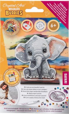 Cover Craft Buddy CAFGR-31GEN038 - Crystal Art Wildlife Buddies, Safari, Elephant, Serie 5, Diamond Painting