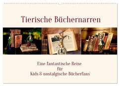 Tierische Büchernarren (Wandkalender 2026 DIN A2 quer), CALVENDO Monatskalender