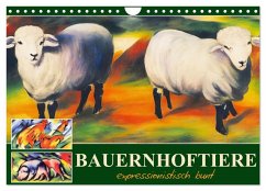 Cover Bauernhoftiere, expressionistisch bunt (Wandkalender 2026 DIN A4 quer), CALVENDO Monatskalender