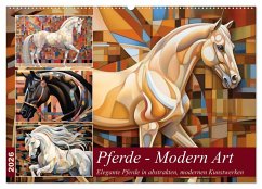 Cover Pferde - Modern Art (Wandkalender 2026 DIN A2 quer), CALVENDO Monatskalender