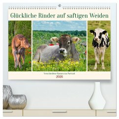 Cover Glückliche Rinder auf saftigen Weiden (hochwertiger Premium Wandkalender 2026 DIN A2 quer), Kunstdruck in Hochglanz