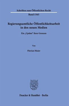 Cover Regierungsamtliche Öffentlichkeitsarbeit in den neuen Medien