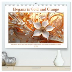 Cover Eleganz in Gold und Orange (hochwertiger Premium Wandkalender 2026 DIN A2 quer), Kunstdruck in Hochglanz